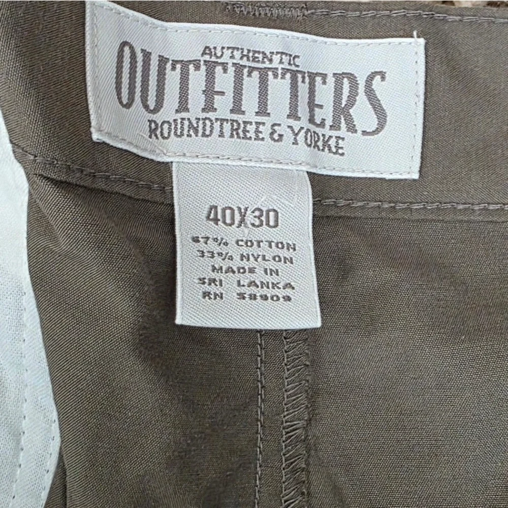 Roundtree Yorke Mens Convertible Cargo Pants‎ Zip Off Legs Basil Sz 40x30